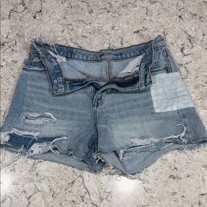 American Eagle Outfitters Light Blue Distressed Jean Shorts